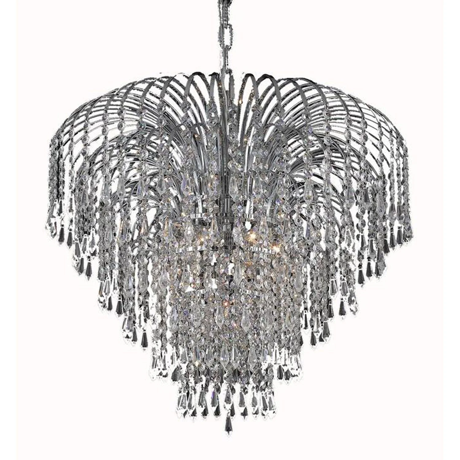 Falls Chrome Six-Light 25-Inch Chandelier with Royal Cut Clear Crystal - Image 1