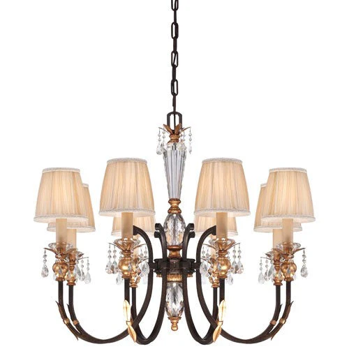 Metropolitan Lighting Bella Cristallo French Bronze with Gold Leaf Highlights - Image 1