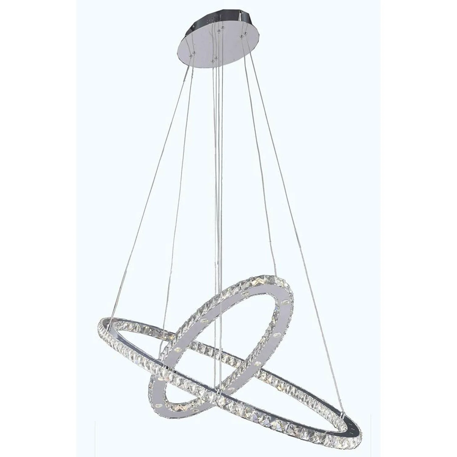 Chrome 50-Light LED Chandelier with Royal Cut Crystal - Image 1