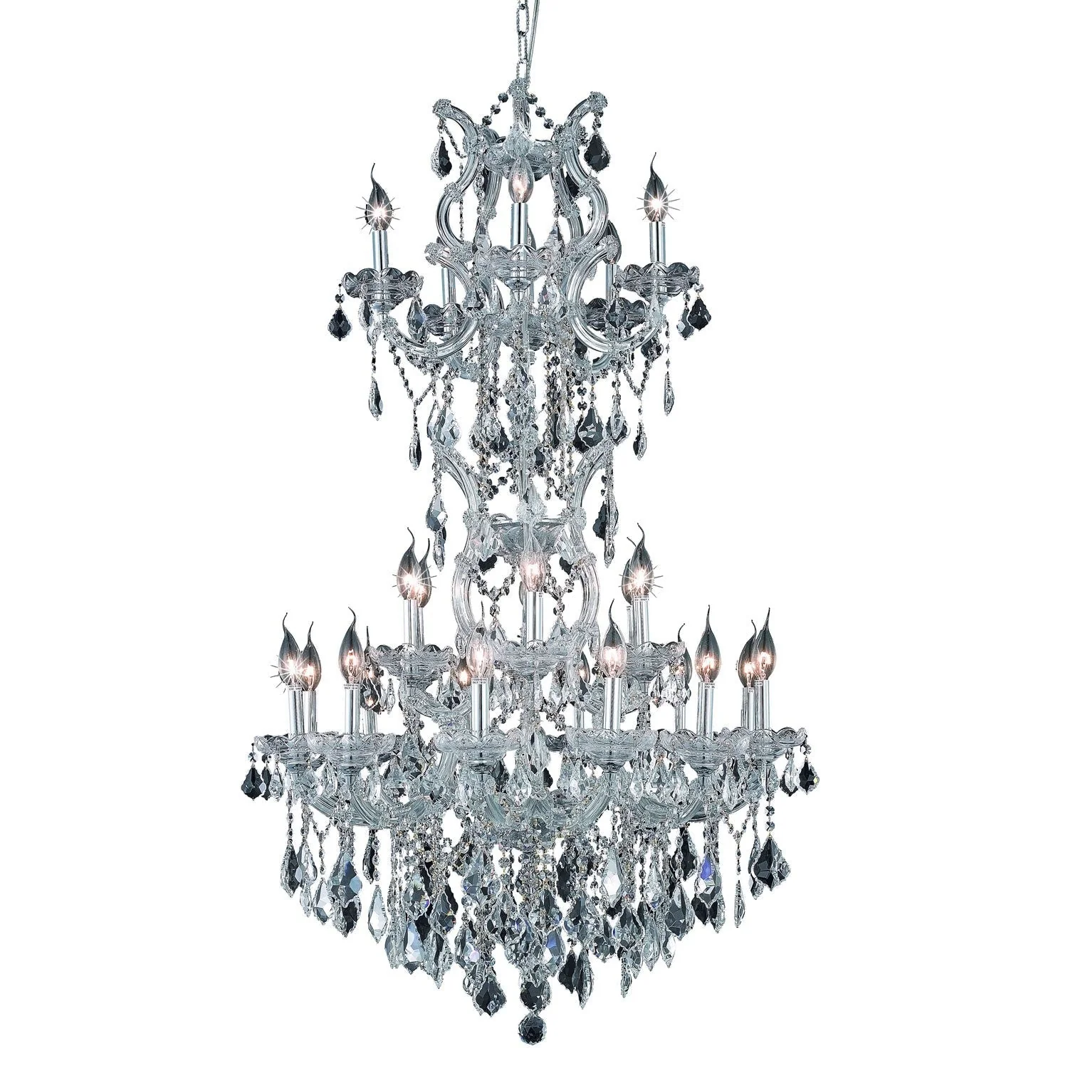 Maria Theresa Chrome Twenty-Five Light 30-Inch Chandelier with Royal Cut Clear Crystal - Image 1