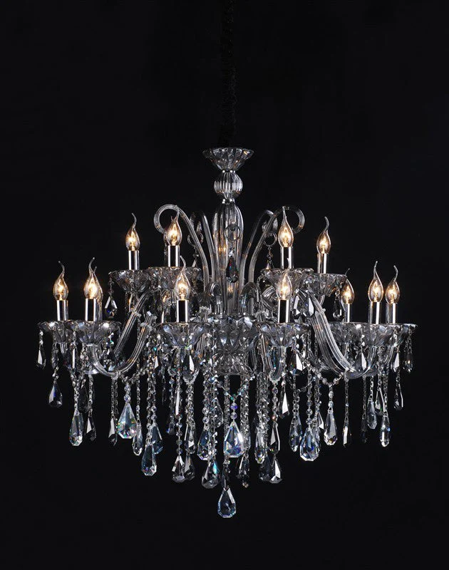 Polished chrome 15 light traditional crystal Chandelier - Image 1