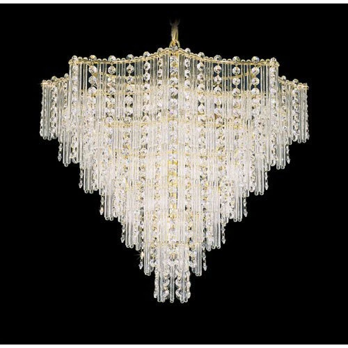 Gold 13-Light Clear Gemcut Pendant, 20.5W x 18H x 20.5D - Image 1