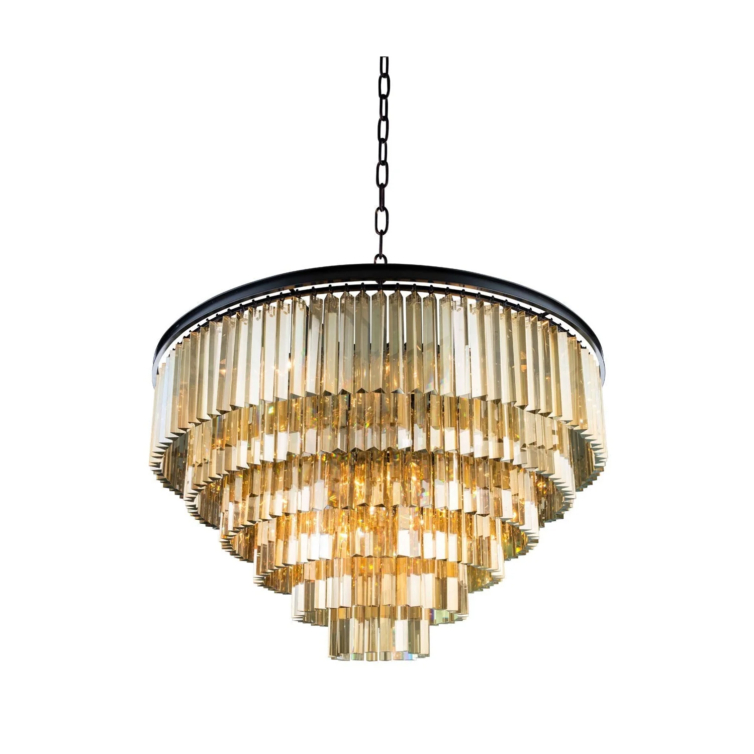 Sydney Mocha Brown Thirty-Two-Inch Pendant with Royal Cut Golden Teak Crystals - Image 1