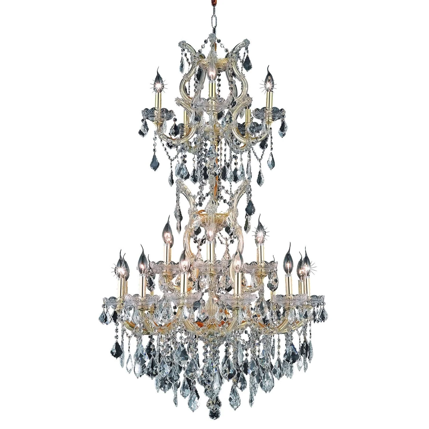 Maria Theresa Gold Twenty-Five Light 30-Inch Chandelier with Royal Cut Clear Crystal - Image 1