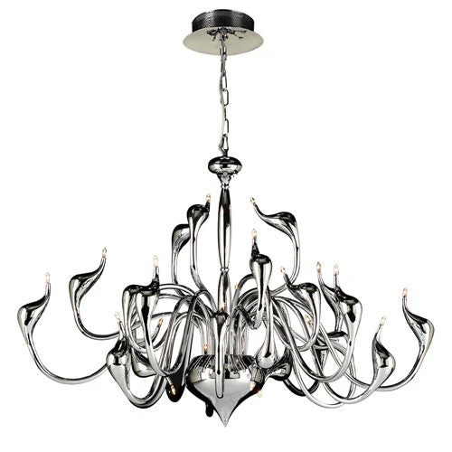 Swan 24-Light Polished Chrome Chandeliers - Halogen - Image 1