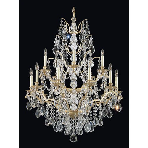 Bordeaux New French Gold 15-Light Clear Legacy Collection Chandelier, 32W x 40H x 32D - Image 1