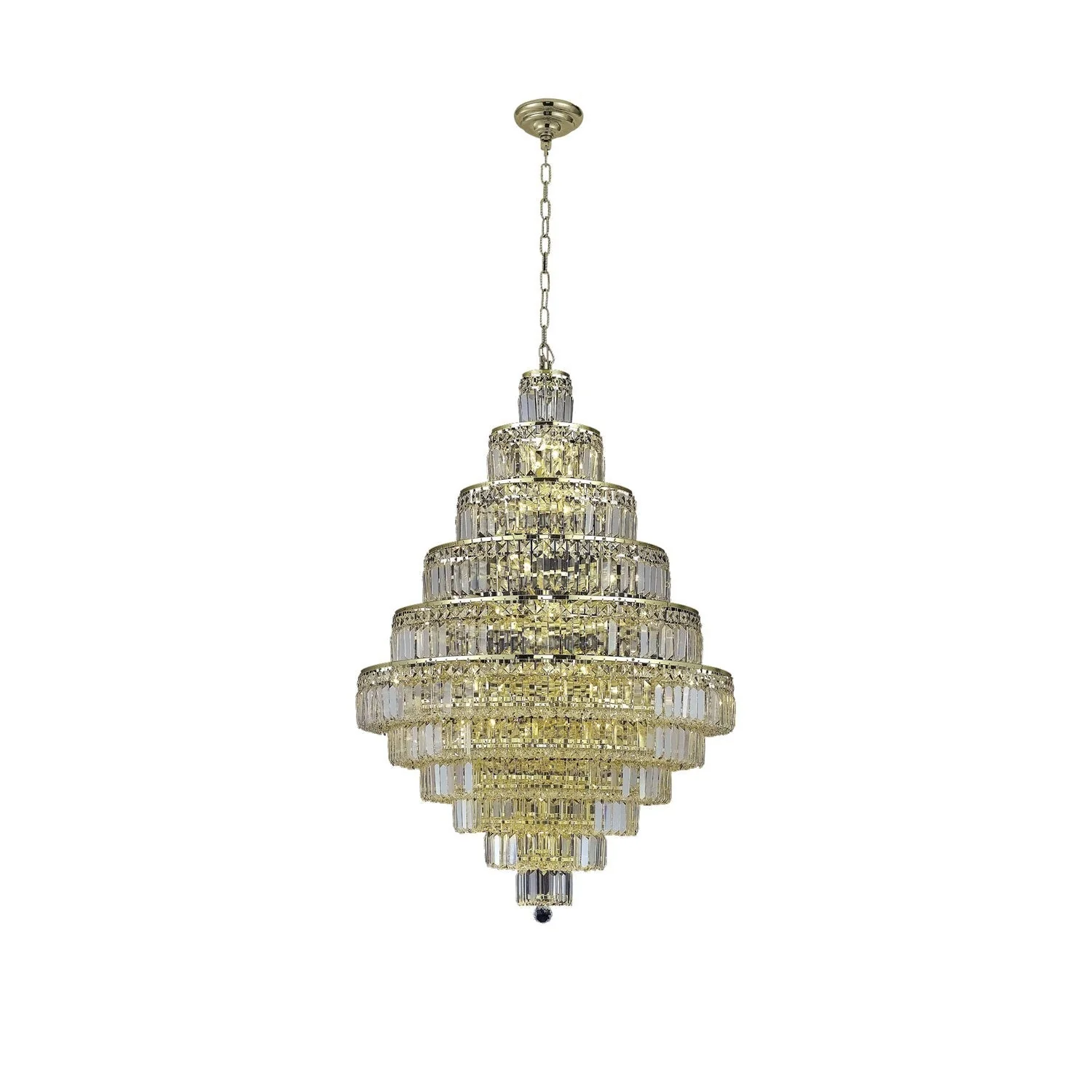 Maxim Gold Thirty-Light Chandelier with Clear Royal Cut Crystals - Image 1