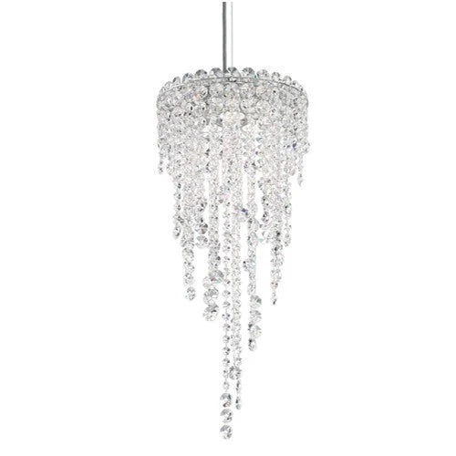 Stainless Steel Three-Light Round Medium Pendant with Clear Heritage Crystal - Image 1