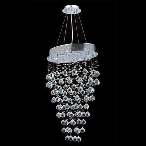 Corp Icicle Six-Light Chrome Finish with Clear-Crystals Chandelier - Image 1
