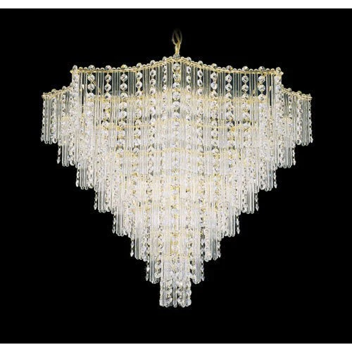 Gold 15-Light Clear Gemcut Pendant, 23.5W x 20H x 23.5D - Image 1
