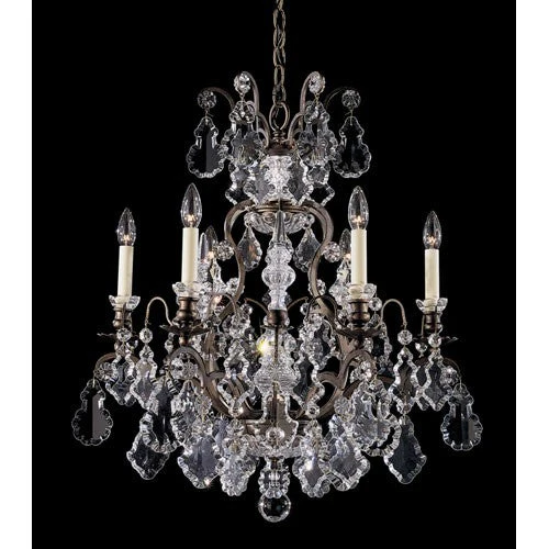 Bronze Umber Seven-Light Clear Heritage Handcut Crystal Chandelier, 23.5W x 27H x 23.5D - Image 1