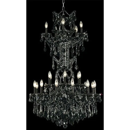 Black Twenty-Five Light Chandelier with Jet/Black Royal Cut Crystals - Image 1