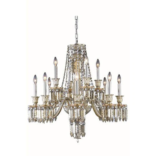 Golden Teak 12 Light 31-in Chandelier - Image 1