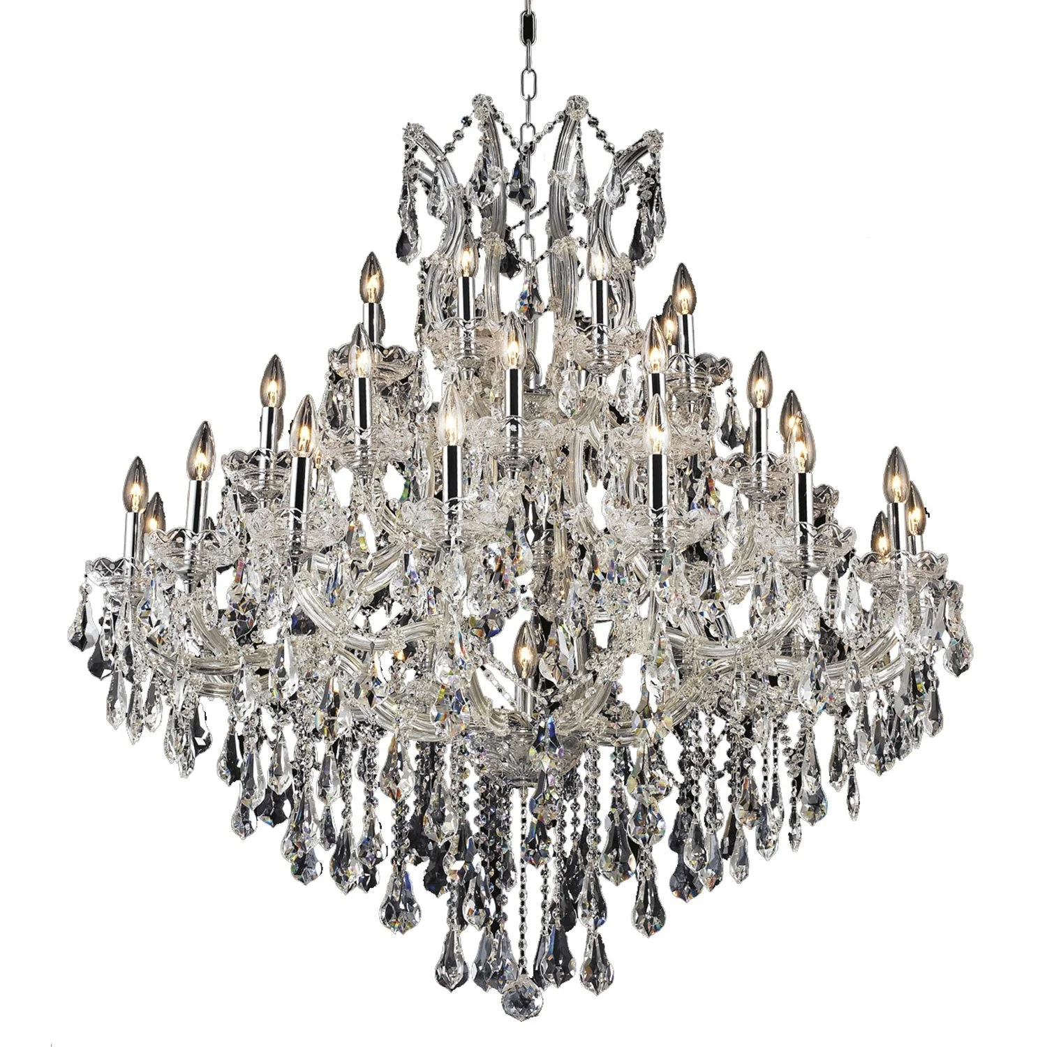 Maria Theresa Chrome Thirty-Seven Light 44-Inch Chandelier with Royal Cut Clear Crystal - Image 1