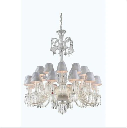 Chrome 24-Light Chandelier with Elegant Cut Crystal - Image 1