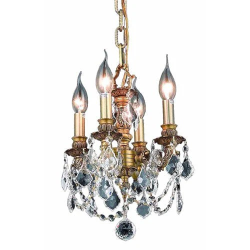Gold Four-Light Chandelier with Golden Shadow Royal Cut Crystal - Image 1
