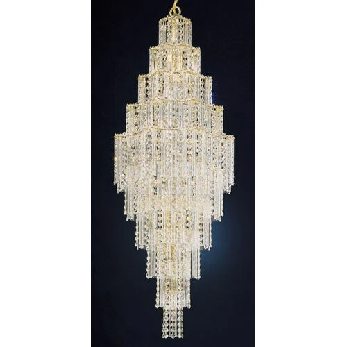 Gold 25-Light Clear Gemcut Pendant, 17W x 44.5H x 17D - Image 1