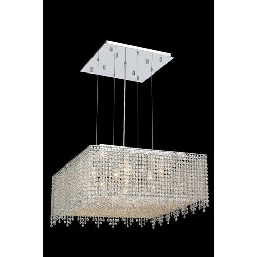 Moda Square Lace Chrome Thirteen-Light 26-Inch Pendant with Swarovski Spectra Clear Crystal - Image 1