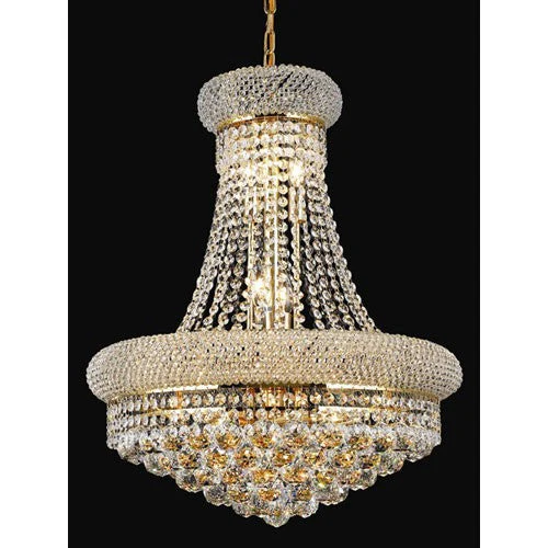 Gold Fourteen-Light 20-Inch Chandelier with Royal Cut Clear Crystal - Image 1