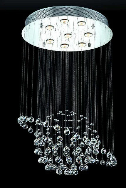 6 light polished chrome galaxy Contemporary Crystal Chandelier - Image 1