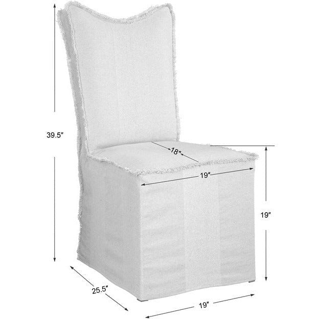 Uttermost Lenore Flax Seed Linen Slipcover Dining Chairs Set of 2 - Image 3