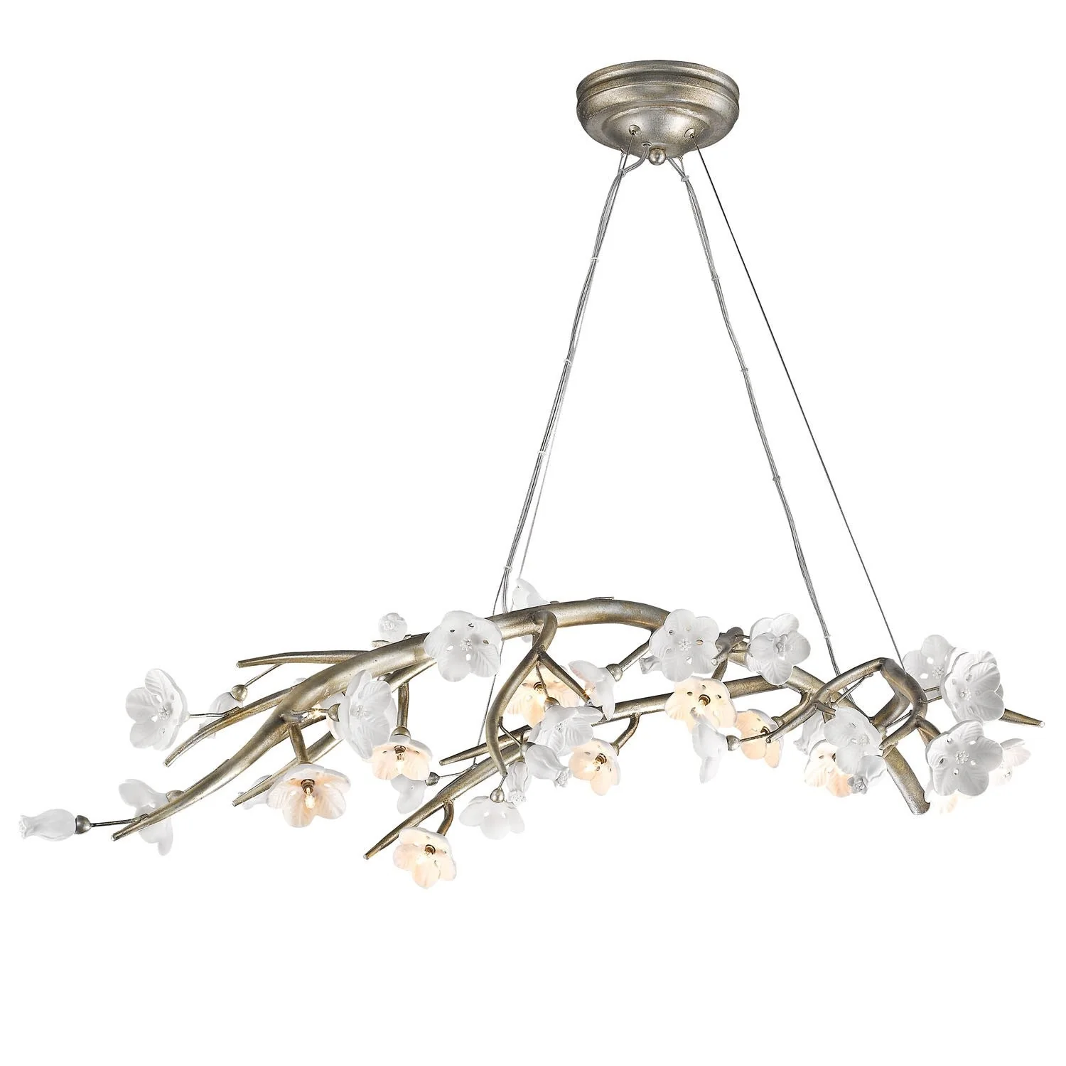 Marco White Gold Five-Light Chandelier with Clear Glass Shade - Image 1