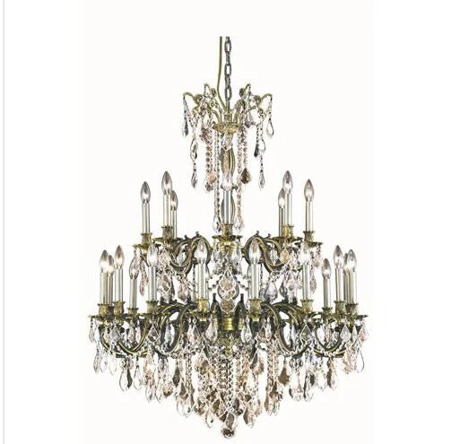 Bronze 24-Light 43-Inch Chandelier with Royal Cut Crystal - Image 1