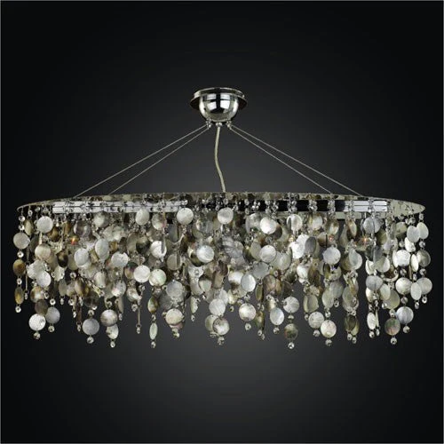 Midnight Pearl Five Light Chandelier with Mother of Pearl Shell and Crystal - Image 1