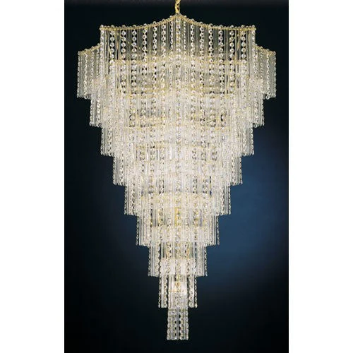 Gold 33-Light Clear Gemcut Pendant, 27.5W x 40H x 27.5D - Image 1