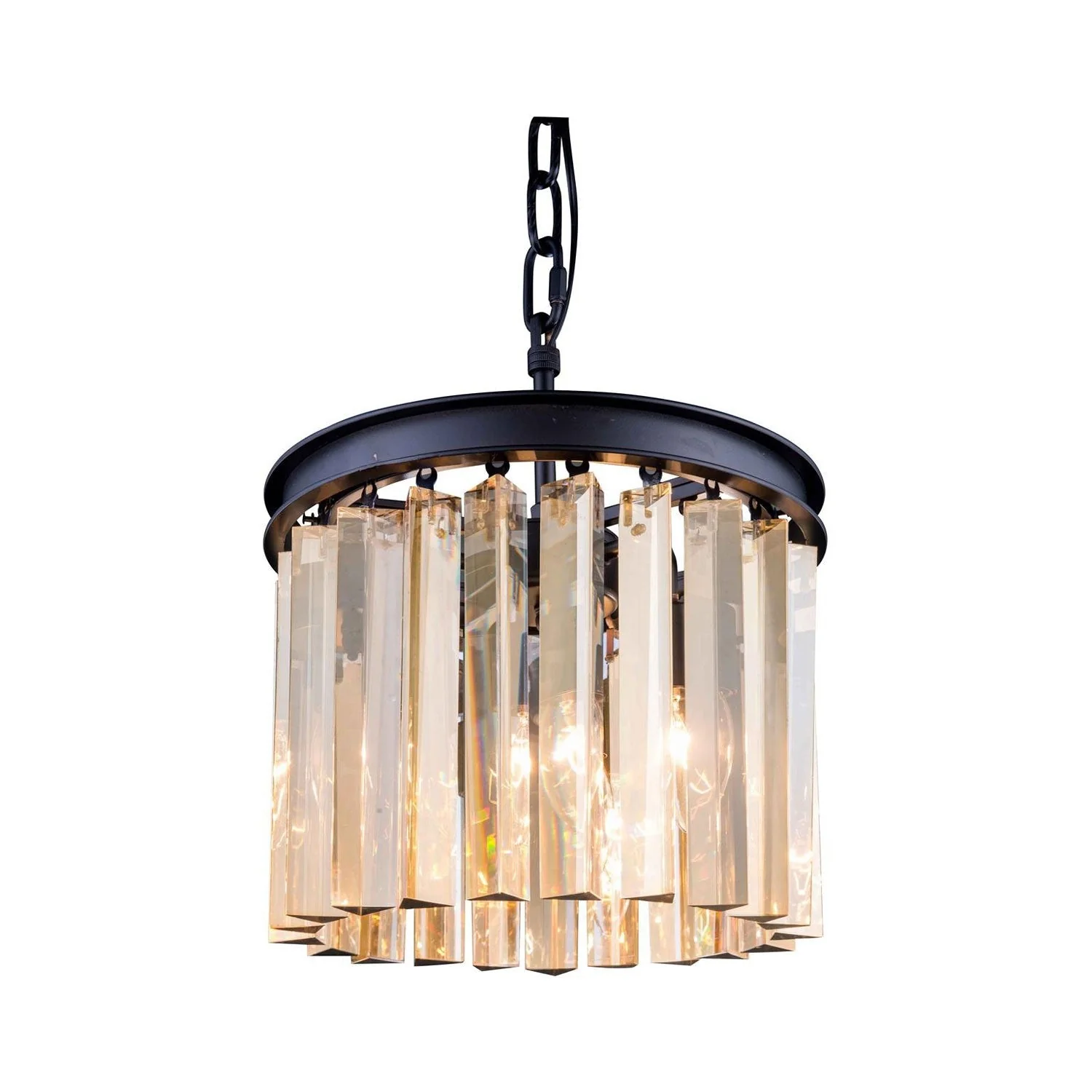 Sydney Mocha Brown Twelve-Inch Pendant with Royal Cut Golden Teak Crystals - Image 1