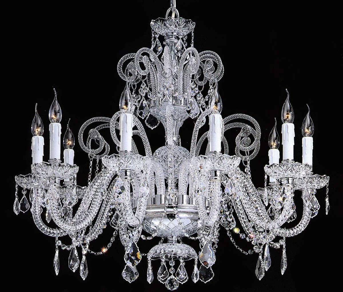 polished chrome 10 Lights Bohemian Crystal chandelier - Image 1
