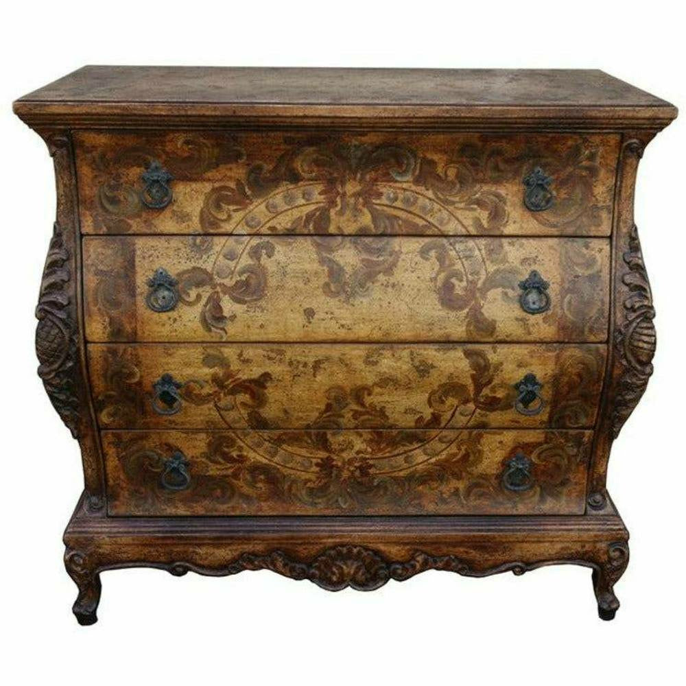 Casa Bonita Peruvian Hand-Painted Carved Wood Adelle Chest - Image 1