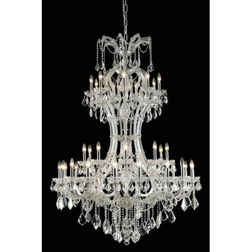 Maria Theresa Elegant Cut Crystal Chrome 36 Light 64-in Chandelier - Image 1