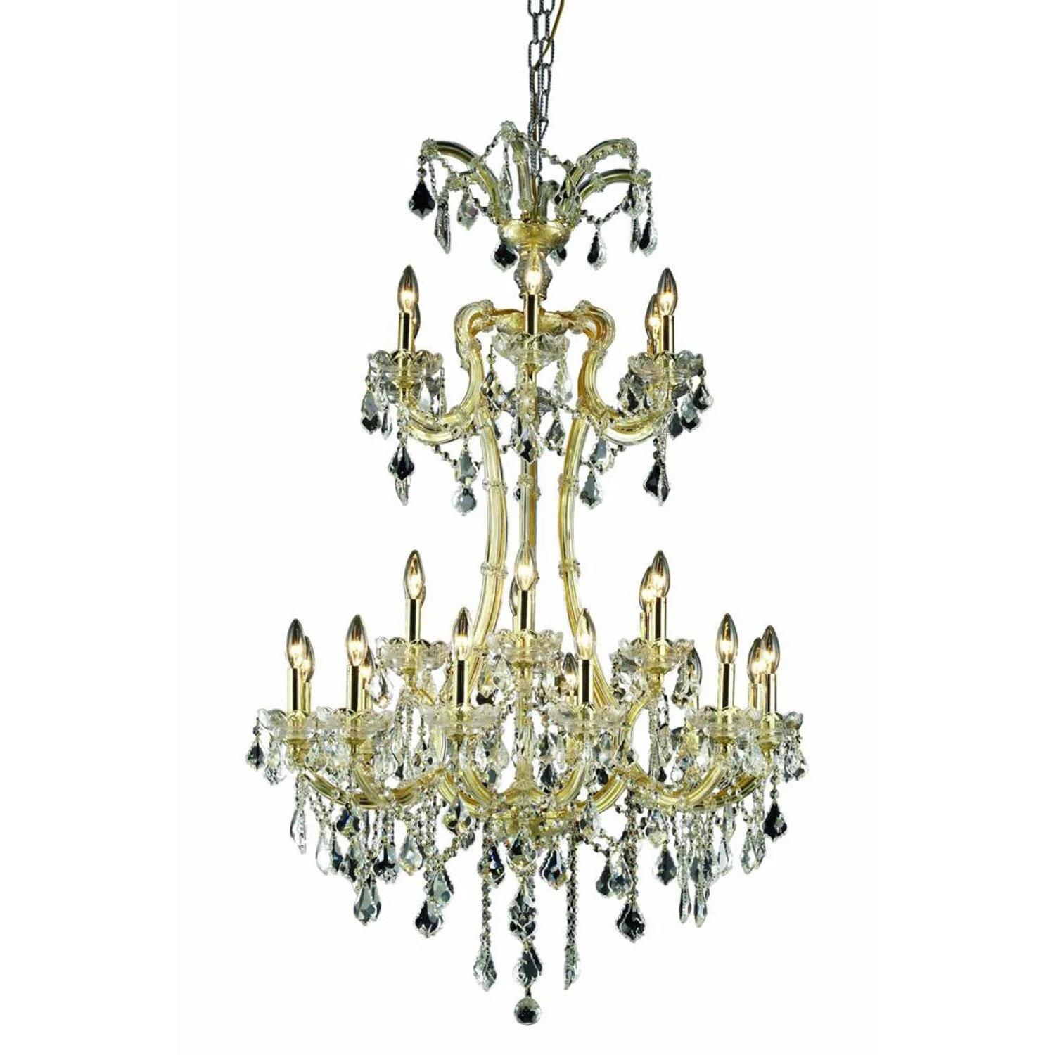 Maria Theresa Spectra Swarovski Crystal Gold 24 Light 50-in Chandelier - Image 1