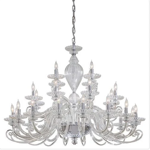 Chrome 28-Light Center Bowl Chandelier - Image 1