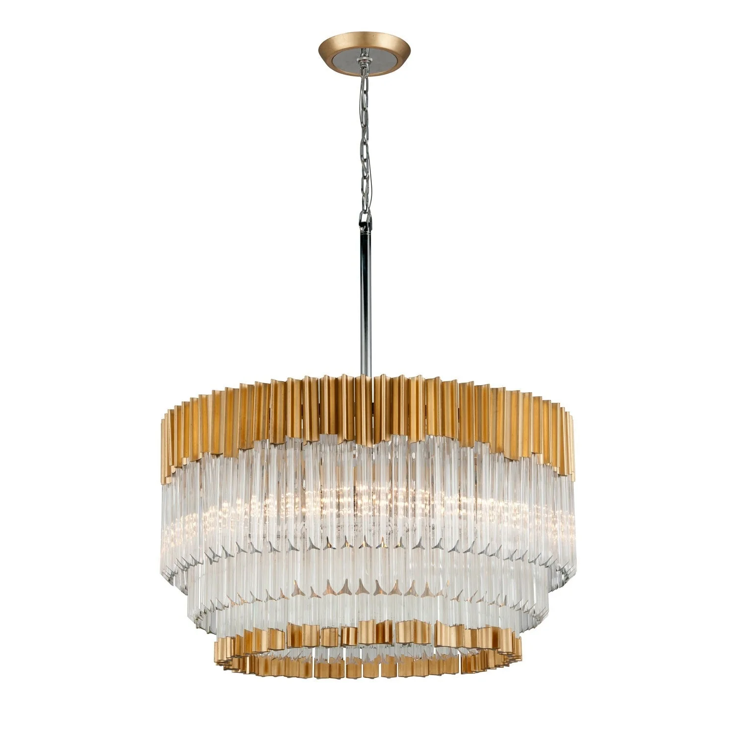 Gold Leaf Eight-Light Pendant - Image 1