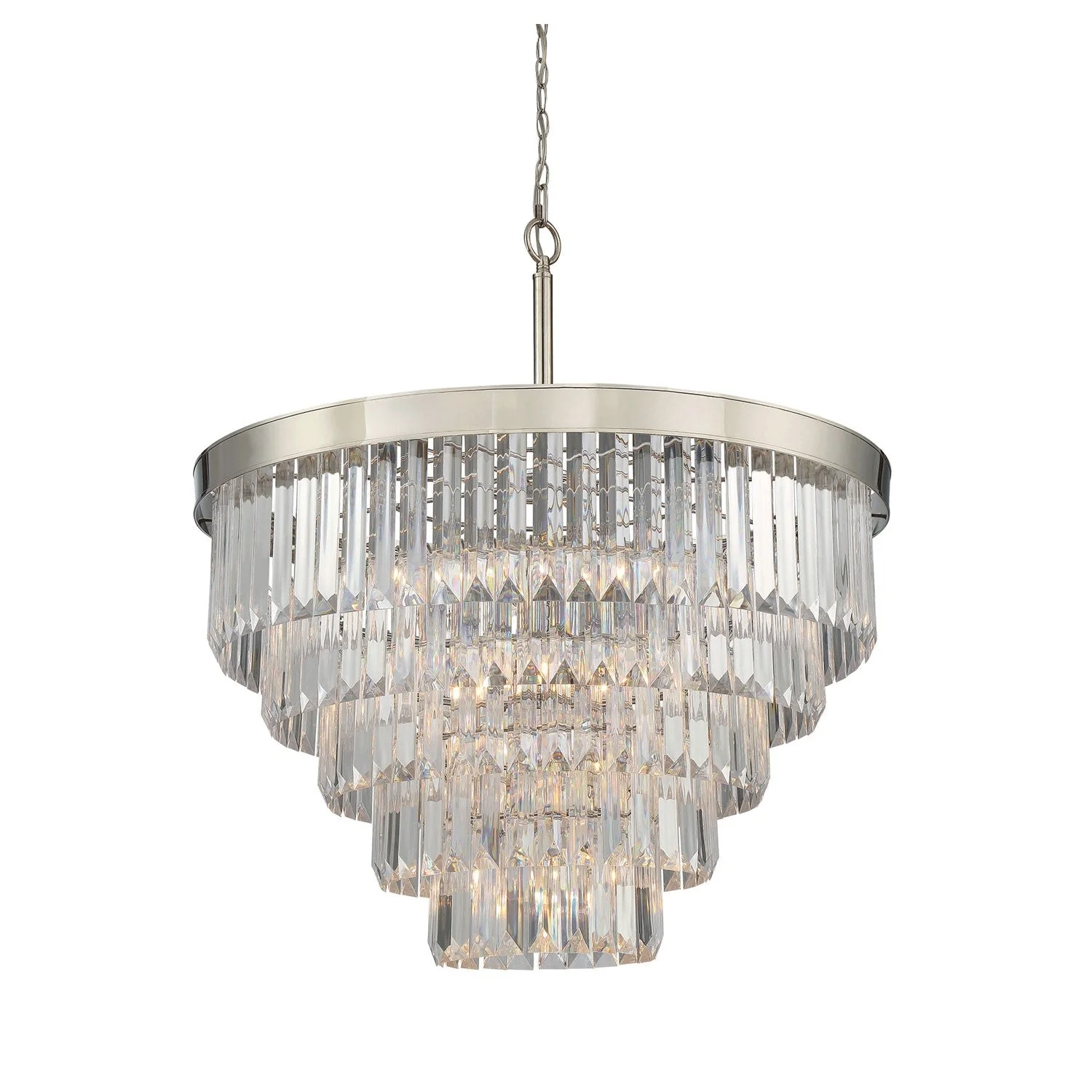 Tierney Polished Nickel Nine-Light Pendant - Image 1