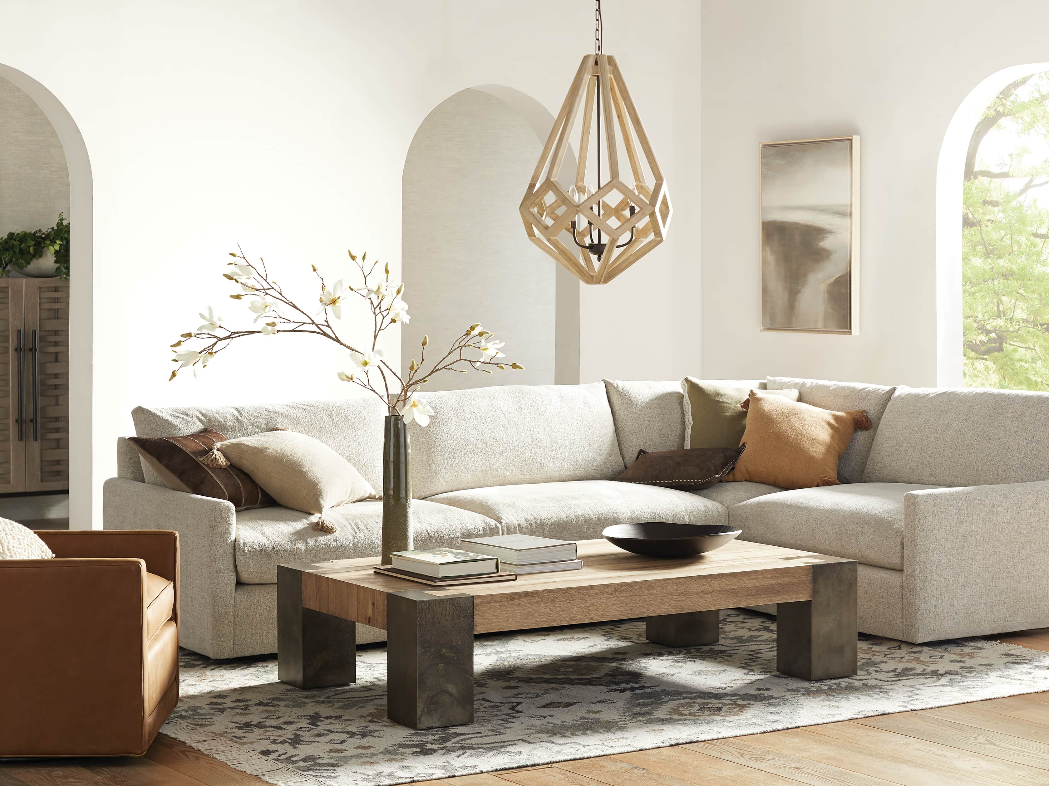 Wooden Prism Chandelier in Natural - Image 3