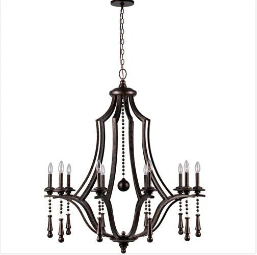 Bronze 10-Light Chandelier - Image 1