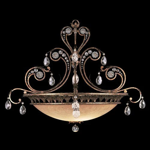 Nights Dream Three-Light Pendant in Cool Moonlit Patina Finish with Moon Dusted Crystal Rosettes and Pendant Drops - Image 1