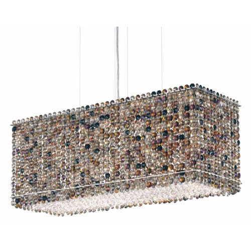 Stainless Steel Six-Light Boa Swarovski Elements Pendant Light, 22.5W x 9H x 22.5D - Image 1