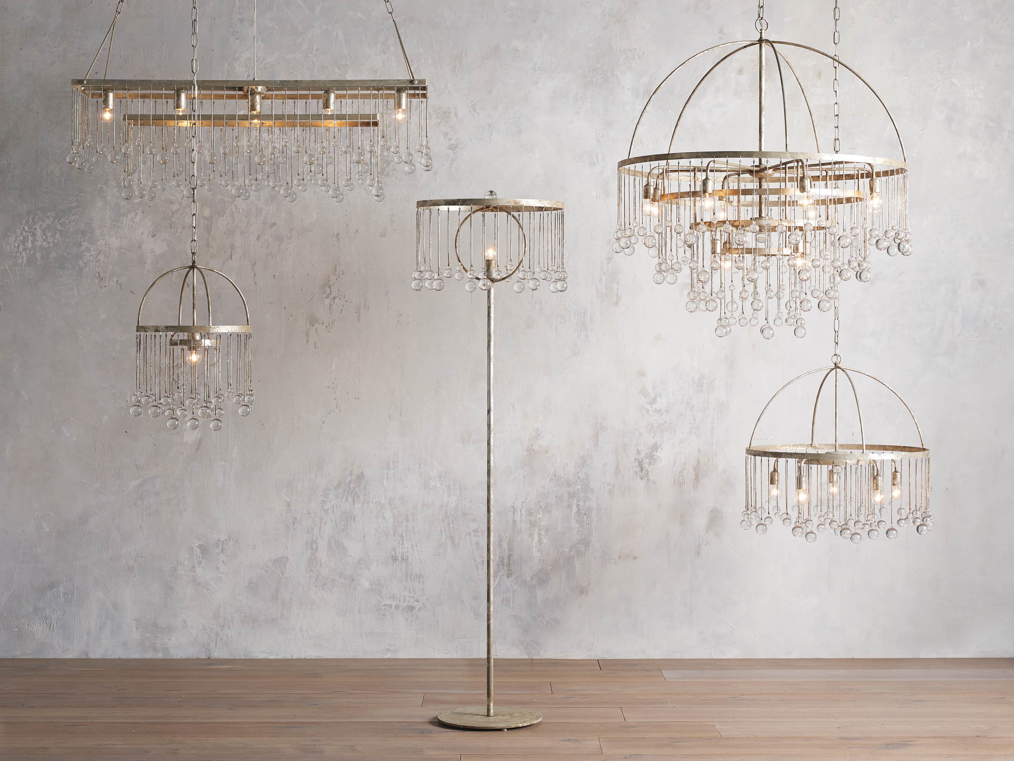 Aubrey Rectangular Chandelier in Silver - Image 3