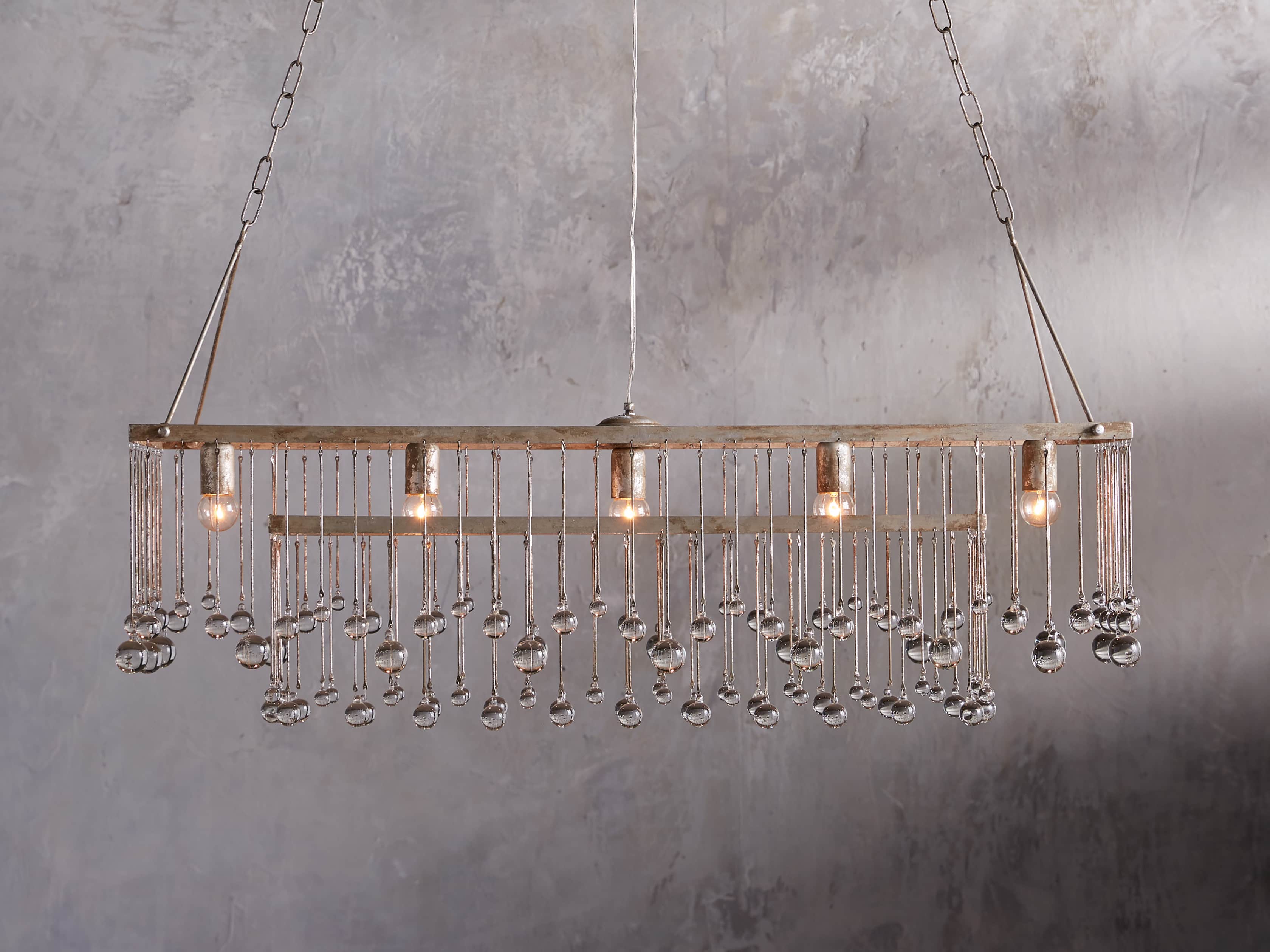 Aubrey Rectangular Chandelier in Silver - Image 1