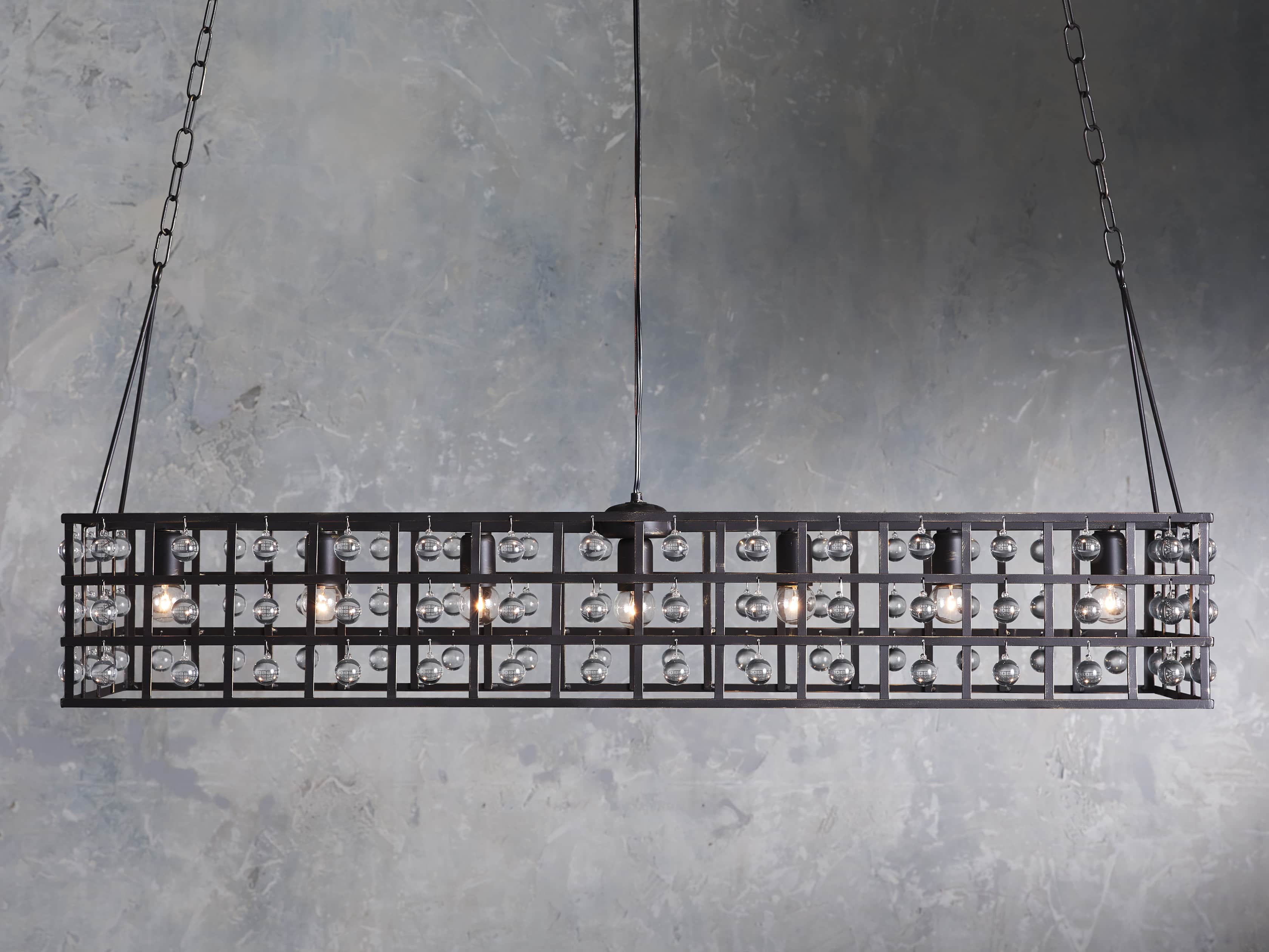 La Cage 50" Rectangular Chandelier in Bronze - Image 1