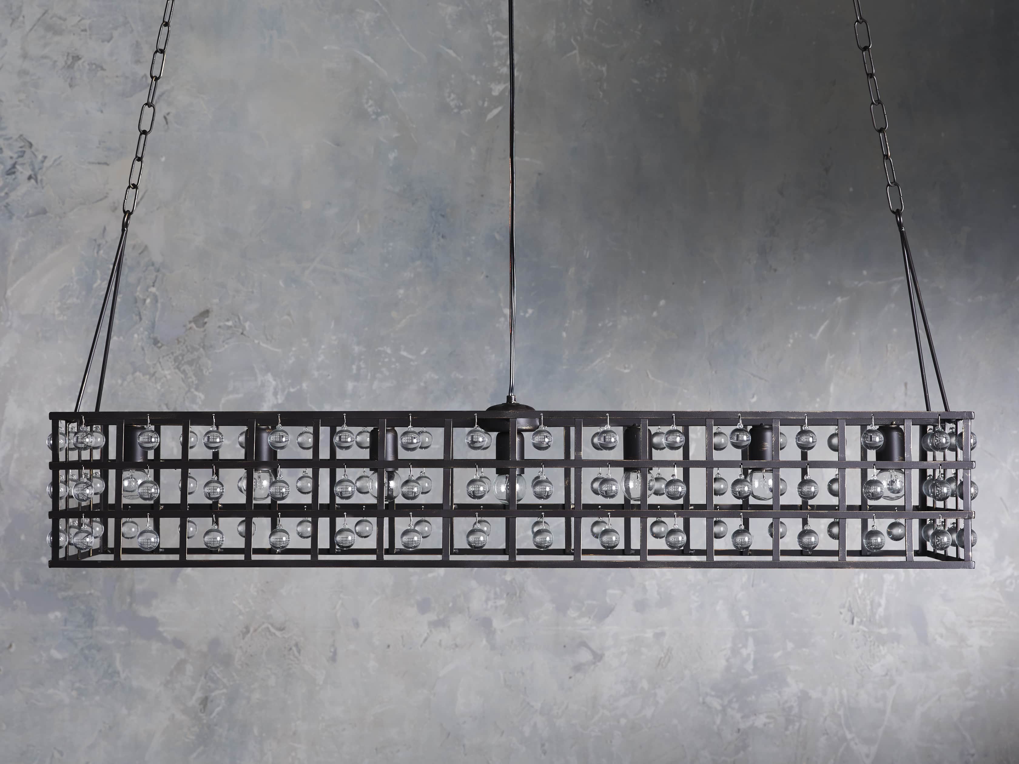 La Cage 50" Rectangular Chandelier in Bronze - Image 2