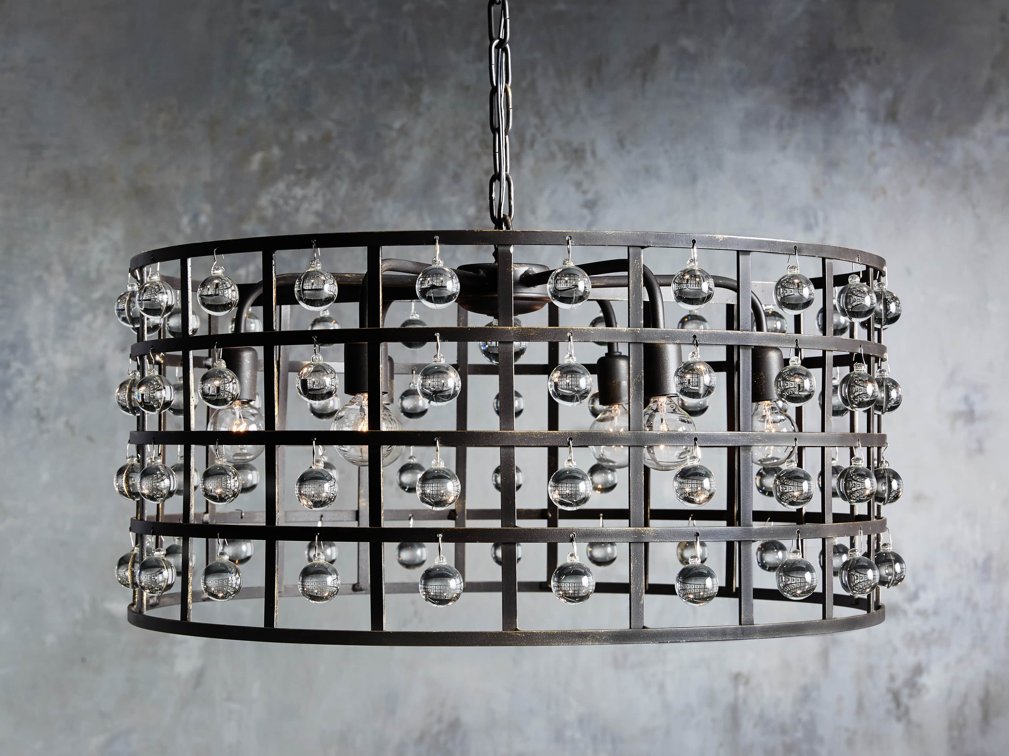 La Cage 6 Light Chandelier in Bronze - Image 1
