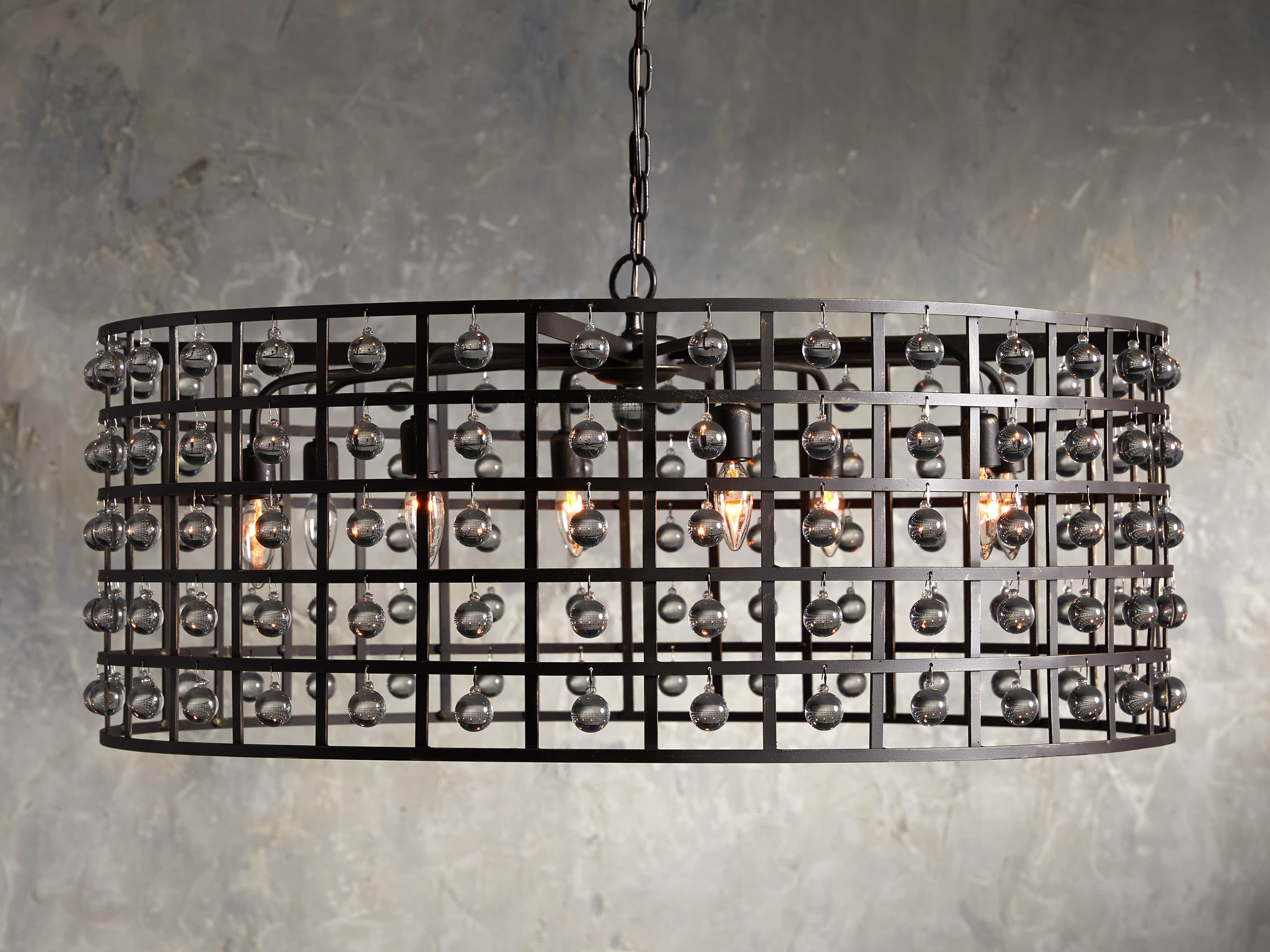 La Cage 8 Light Chandelier in Bronze - Image 1