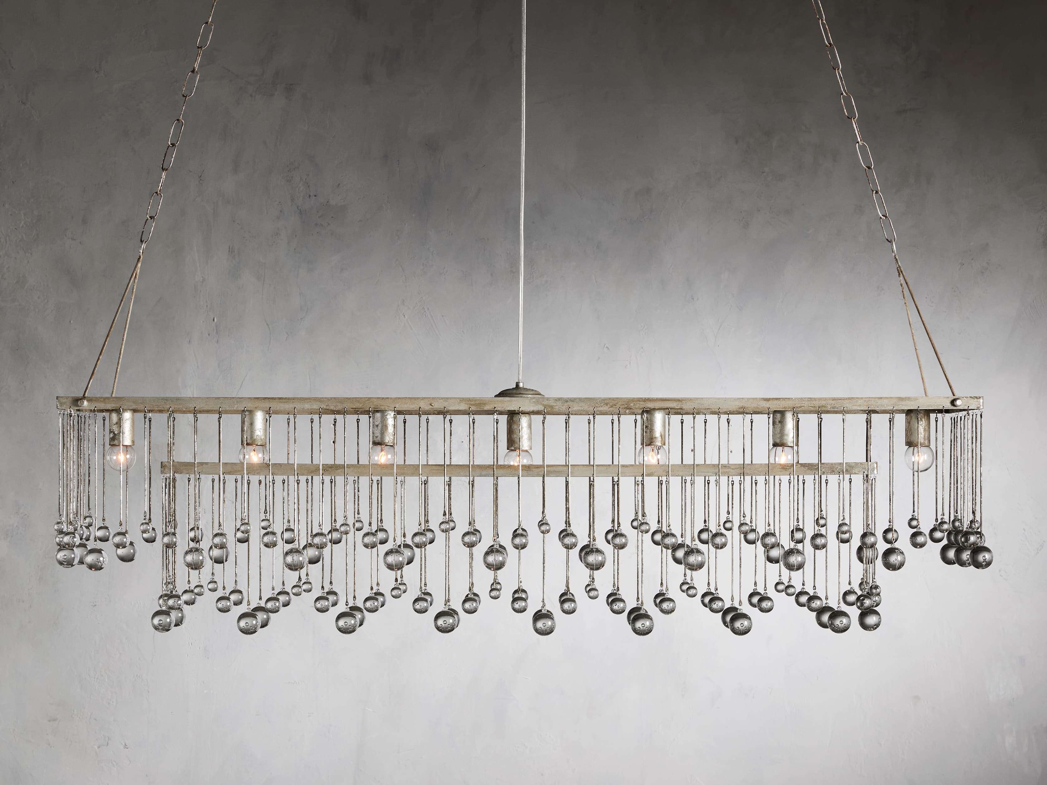 Aubrey Rectangular Chandelier in Silver - Image 2