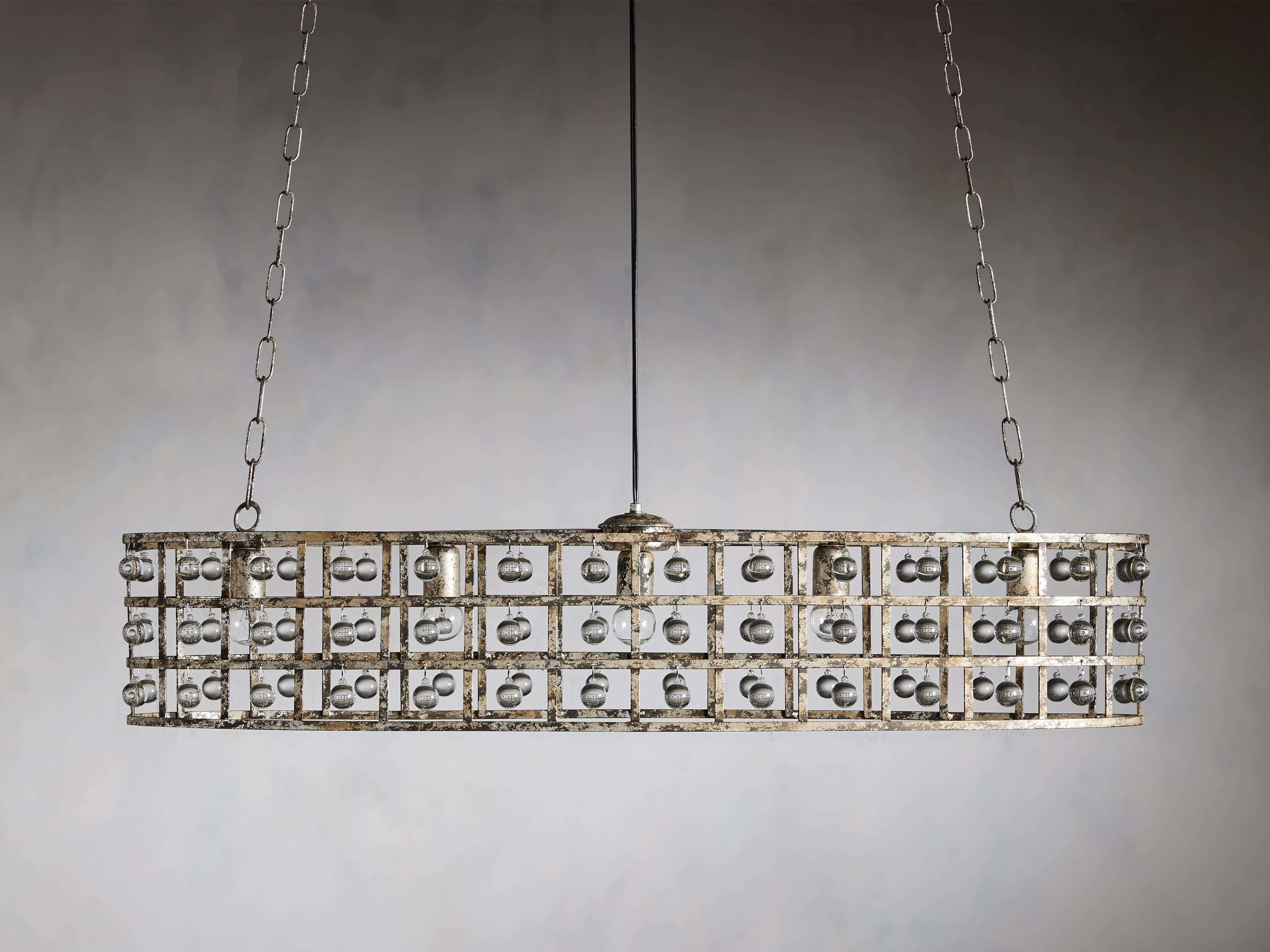 La Cage Oval Chandelier in Silver Clay - Image 2