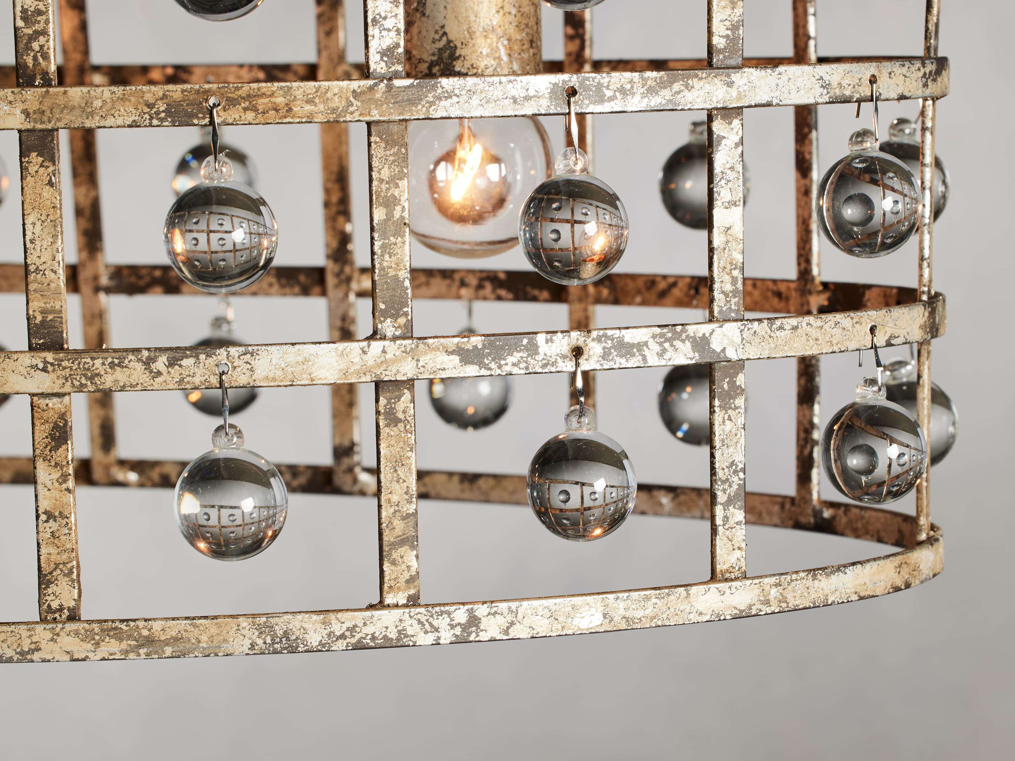 La Cage Oval Chandelier in Silver Clay - Image 3